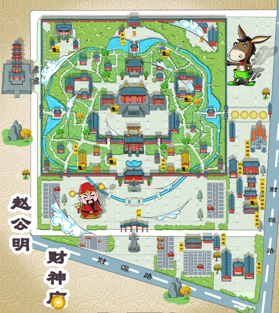洛宁寺庙类手绘地图
